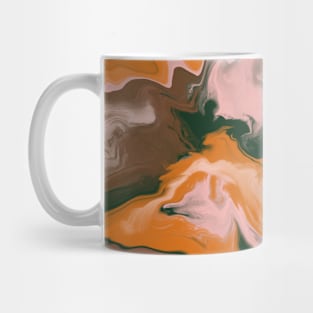 Shades of Moody Orange Pink & Green Aesthetic Marble Pattern Mug